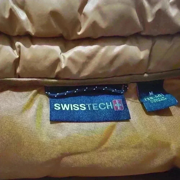 Swiss Tech Mens Puffer Vest Performance Gear Size S,M, L, XL, 2XL, 3XL Brown Zip - Picture 10 of 10